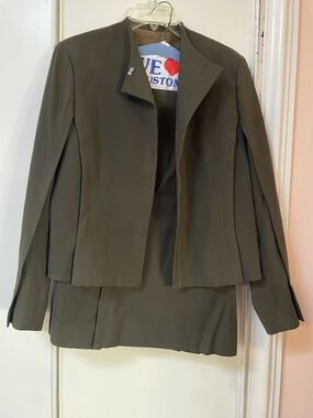 Versace Versus Olive Green Tailored Women's Blazer & skirt suit size 46